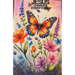 Jesus Changes Everything Bright Flowers Yard Flag
